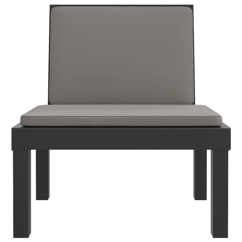 Set mobilier de grădină cu perne, 3 piese, antracit, PP