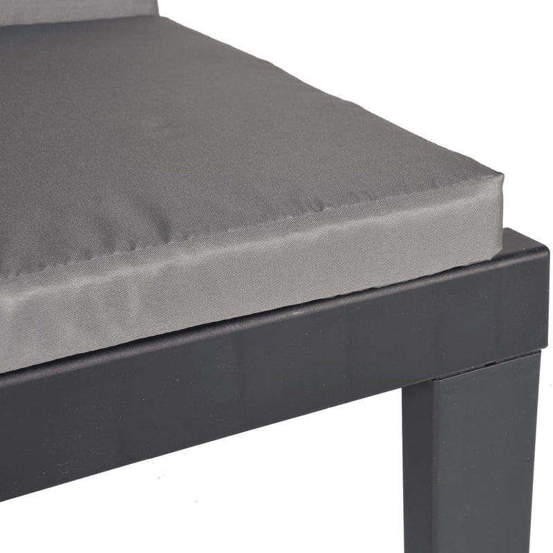 Set mobilier de grădină cu perne, 3 piese, antracit, PP