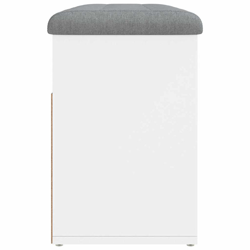 Bancă pentru pantofi, albă, 82x32x45,5 cm, lemn stratificat