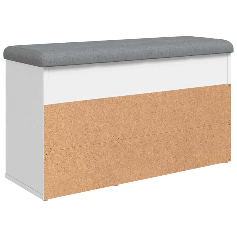 Bancă pentru pantofi, albă, 82x32x45,5 cm, lemn stratificat