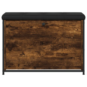 Bancă pantofi cu sertar rabatabil, stejar fumuriu, 82x32x56 cm