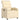 Fotoliu rabatabil electric, crem, material textil