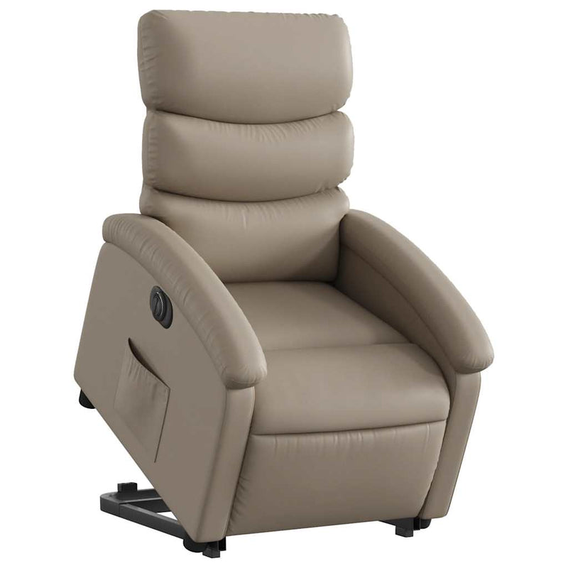 Fotoliu rabatabil electric cu ridicare, cappuccino