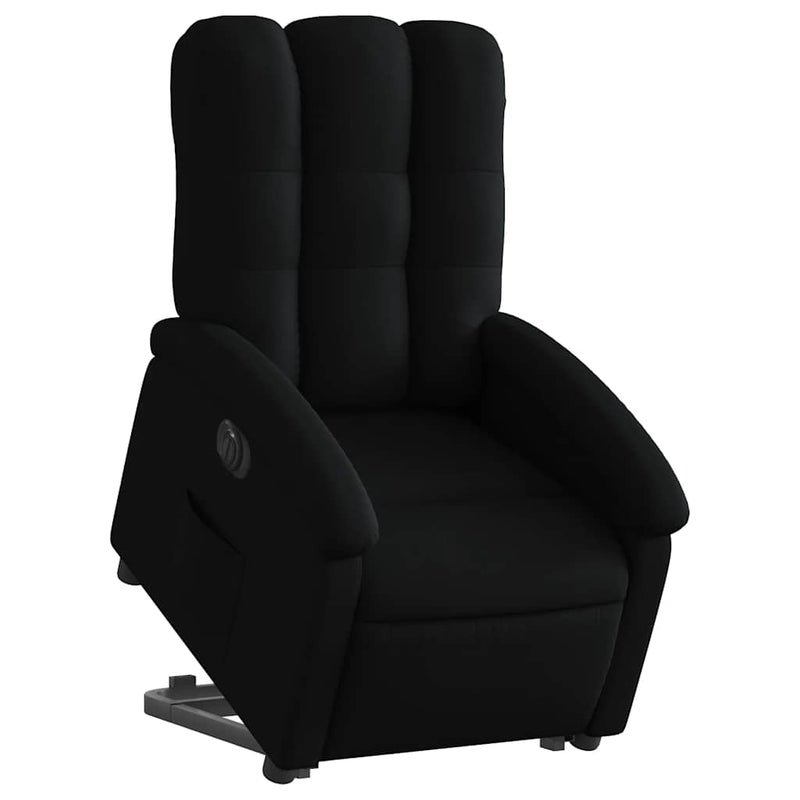 Fotoliu electric rabatabil cu ridicare, negru, textil