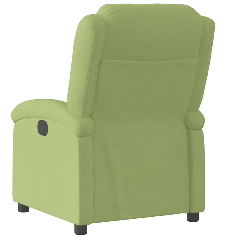 Fotoliu rabatabil electric, verde deschis, catifea