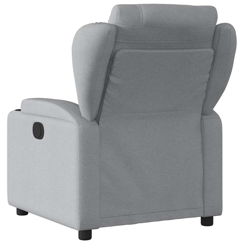 Fotoliu rabatabil electric, gri deschis, textil