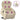Fotoliu masaj rabatabil cu ridicare, crem, material textil