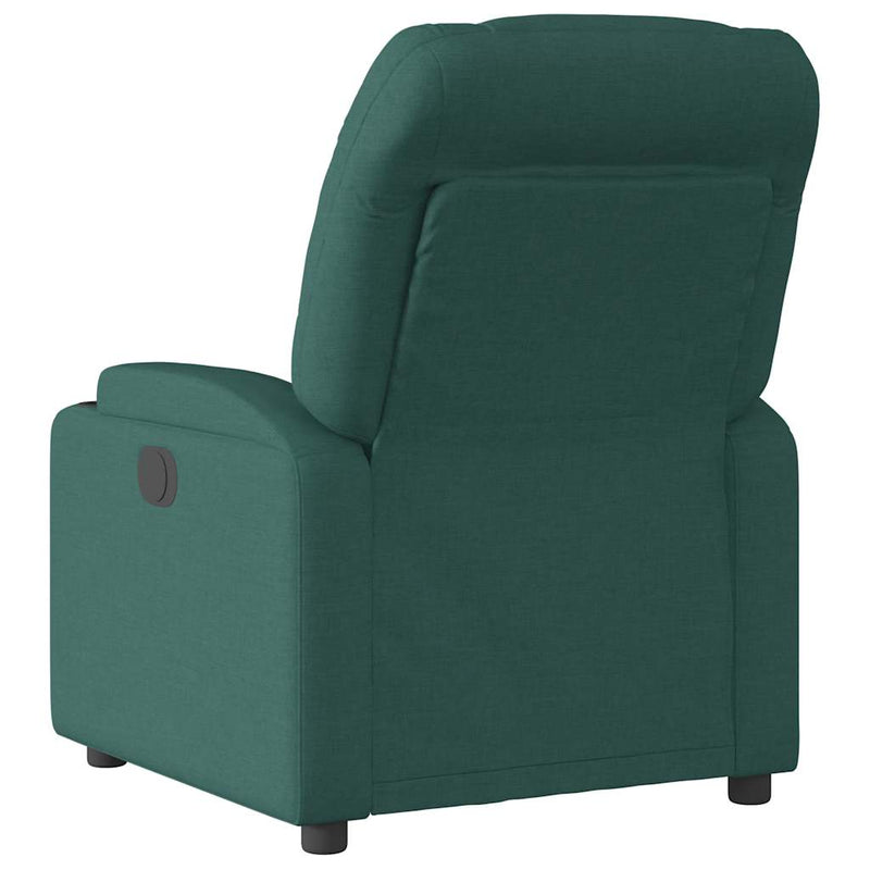 Fotoliu rabatabil electric, verde închis, material textil
