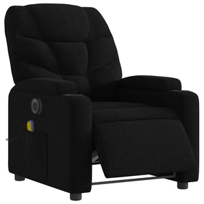 Fotoliu electric de masaj rabatabil, negru, textil