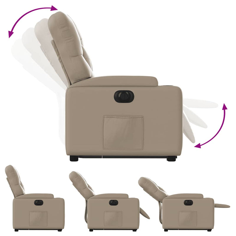 Fotoliu rabatabil electric cu ridicare, cappuccino