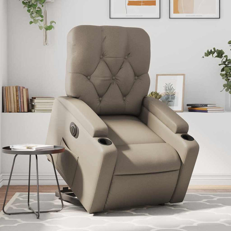 Fotoliu rabatabil electric cu ridicare, cappuccino