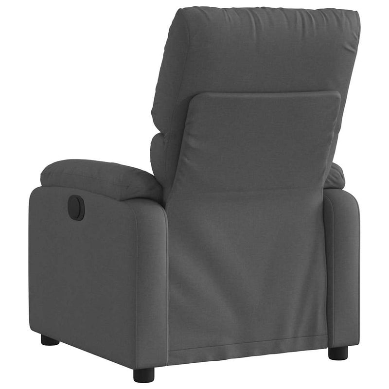 Fotoliu rabatabil electric, gri închis, material textil