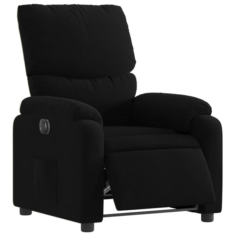 Fotoliu rabatabil electric, negru, material textil