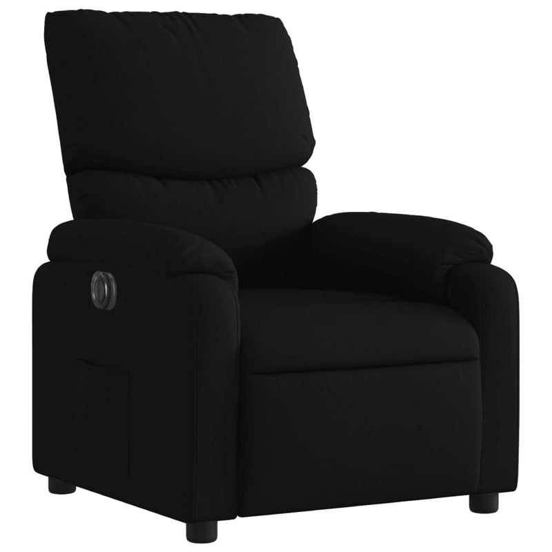 Fotoliu rabatabil electric, negru, material textil