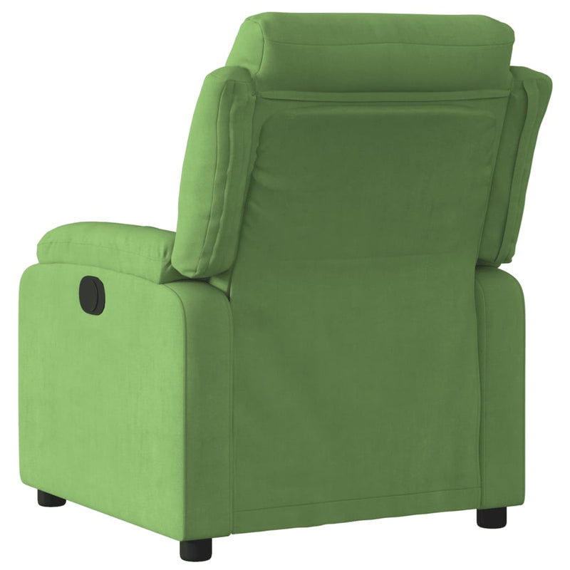 Fotoliu rabatabil electric, verde deschis, catifea