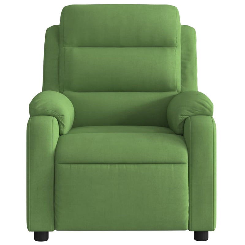 Fotoliu rabatabil electric, verde deschis, catifea