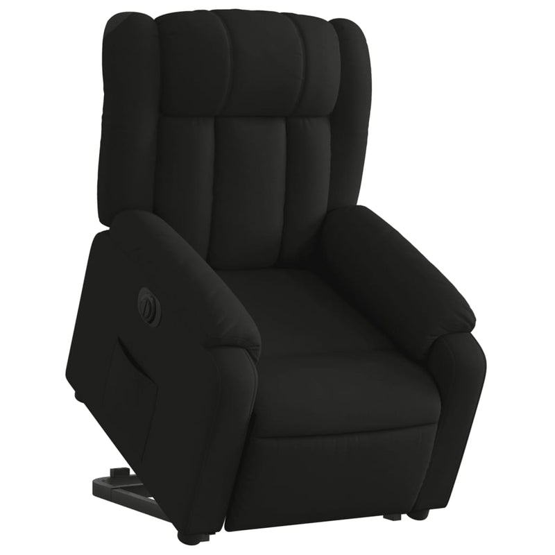 Fotoliu electric rabatabil cu ridicare, negru, textil