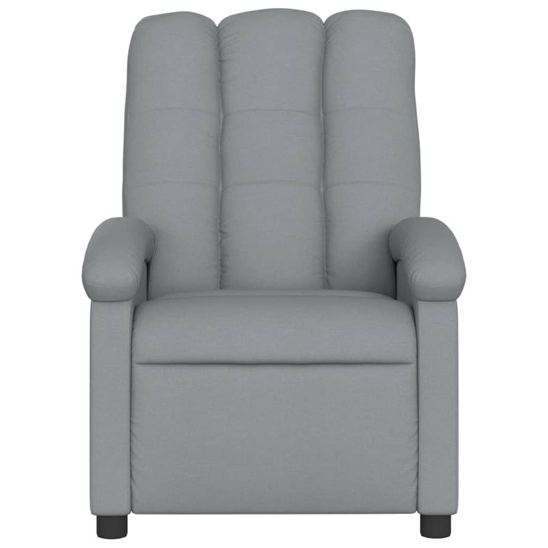 Fotoliu reclinabil cu masaj, gri deschis, material textil
