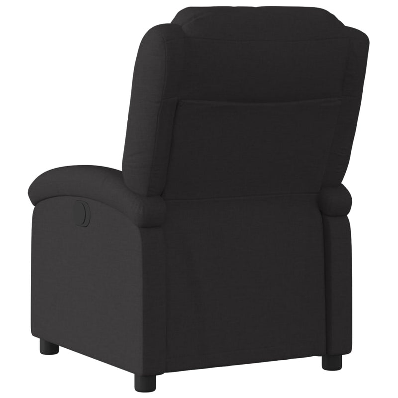 Fotoliu rabatabil din material textil negru