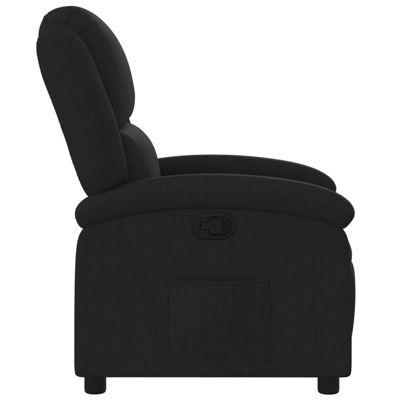 Fotoliu rabatabil din material textil negru