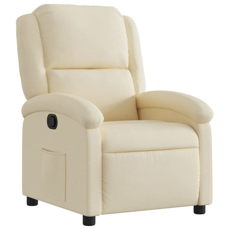 Fotoliu rabatabil, material textil crem