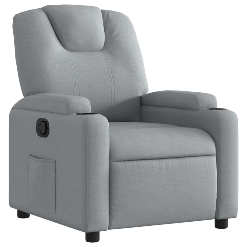 Fotoliu rabatabil gri deschis, material textil