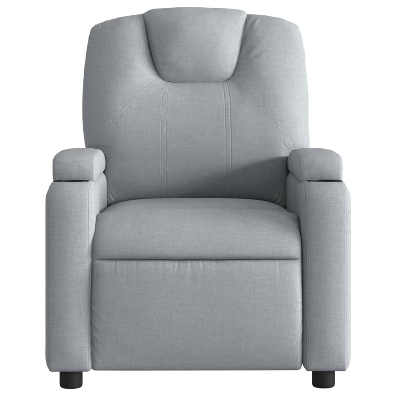 Fotoliu rabatabil gri deschis, material textil