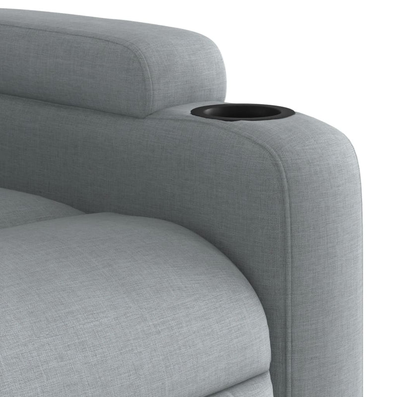 Fotoliu rabatabil gri deschis, material textil