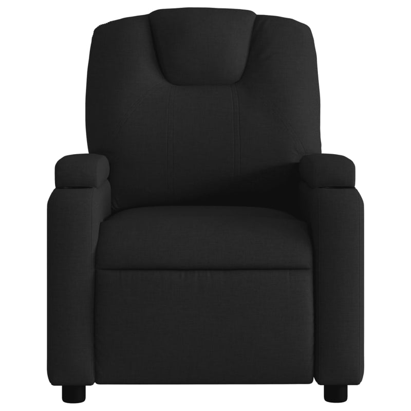 Fotoliu rabatabil din material textil negru
