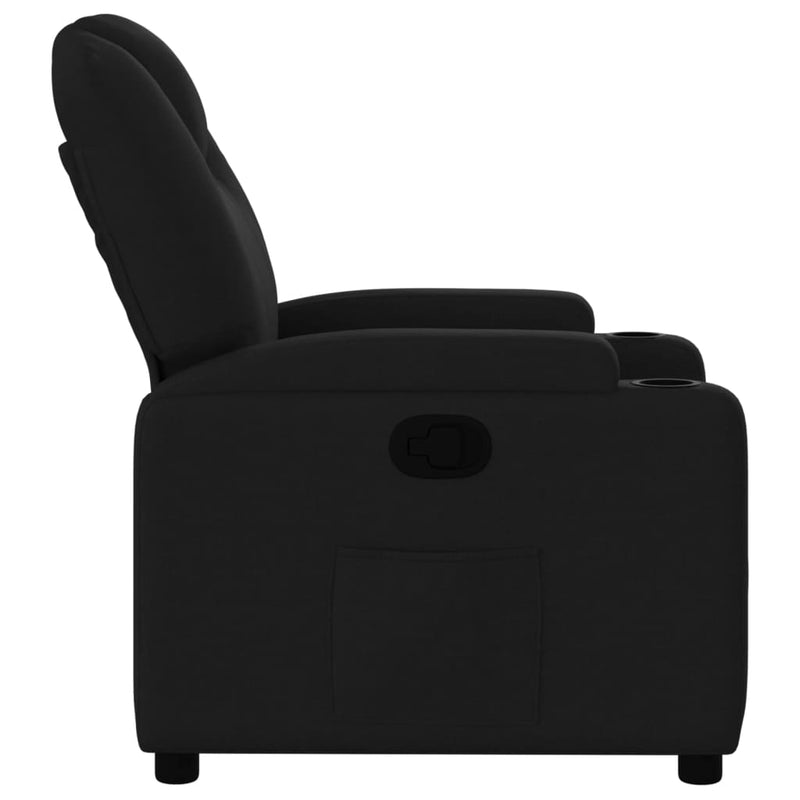Fotoliu rabatabil din material textil negru