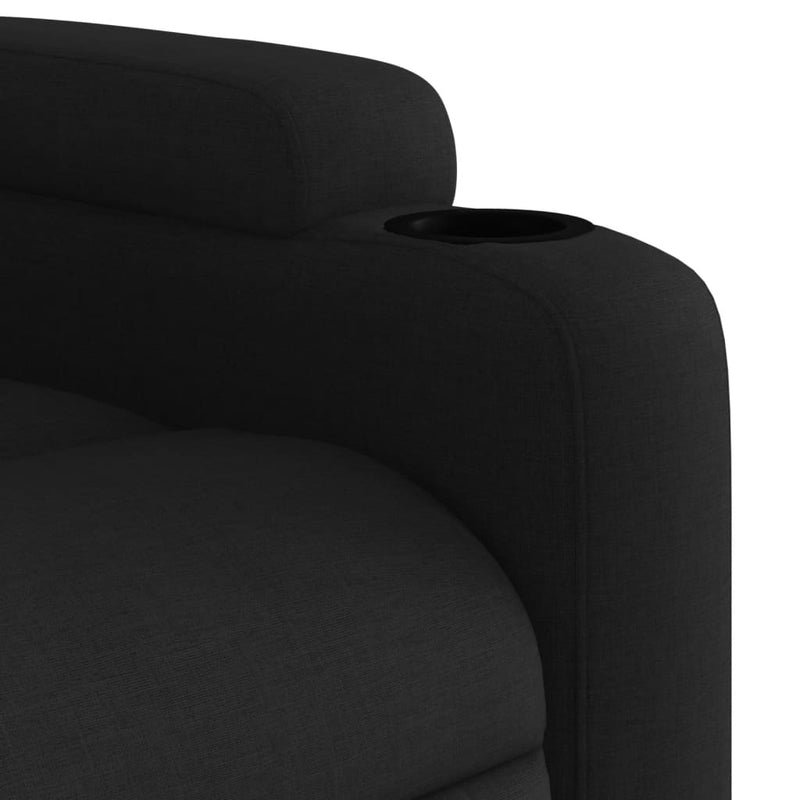 Fotoliu rabatabil din material textil negru