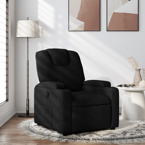 Fotoliu rabatabil din material textil negru