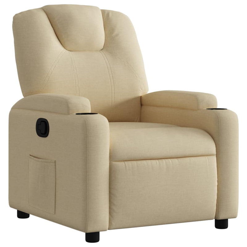 Fotoliu rabatabil, material textil crem