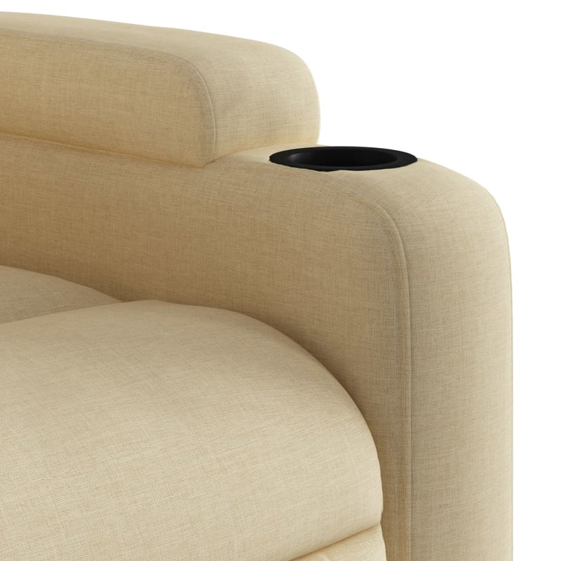 Fotoliu rabatabil, material textil crem
