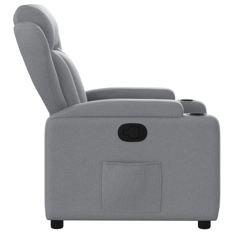 Fotoliu rabatabil gri deschis, material textil
