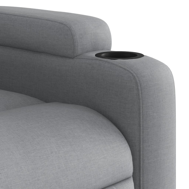 Fotoliu rabatabil gri deschis, material textil
