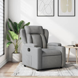 Fotoliu rabatabil gri deschis, material textil
