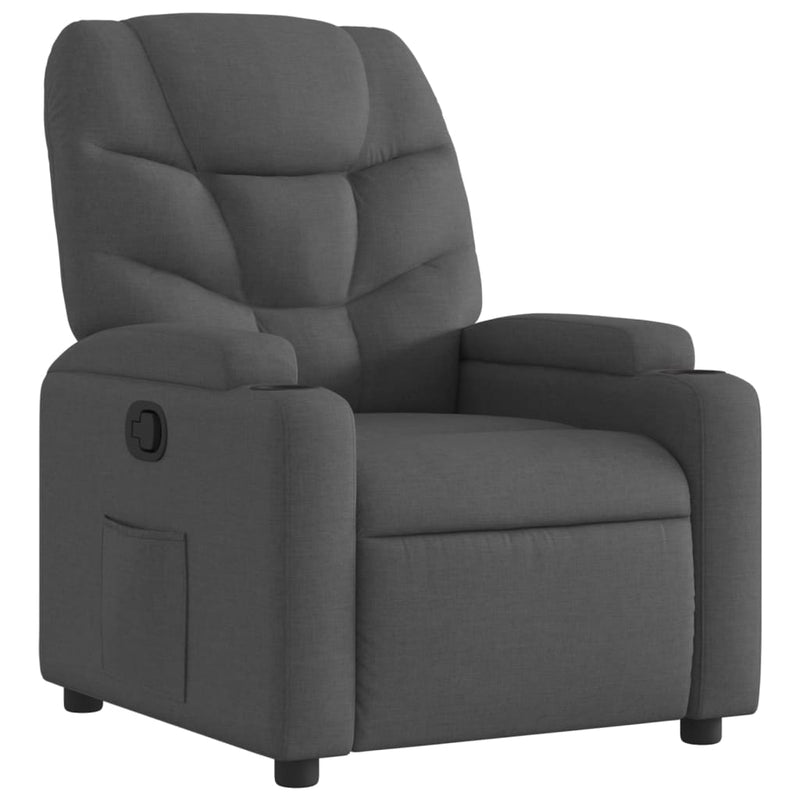 Fotoliu rabatabil gri închis, material textil