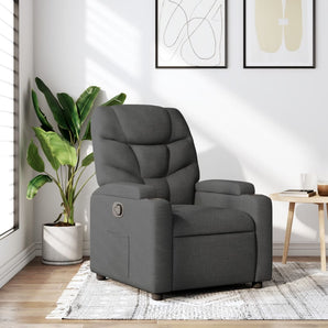 Fotoliu rabatabil gri închis, material textil