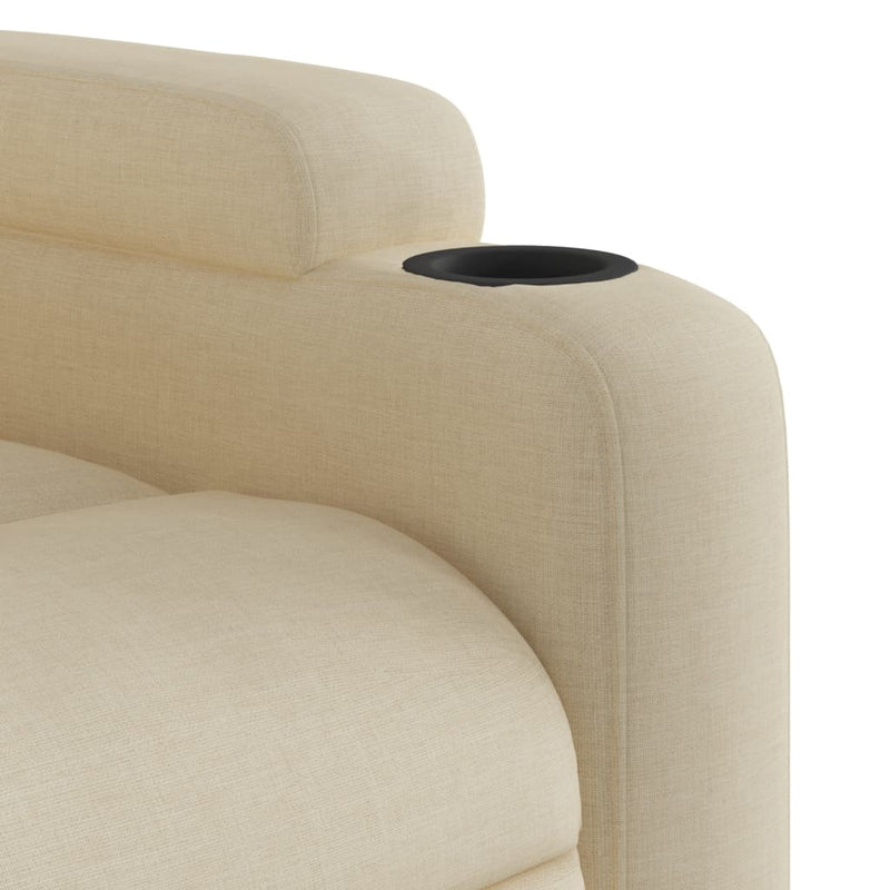 Fotoliu rabatabil, material textil crem
