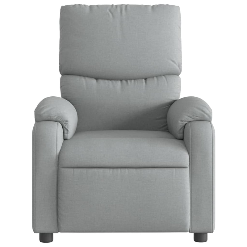 Fotoliu rabatabil gri deschis, material textil