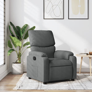 Fotoliu rabatabil gri închis, material textil