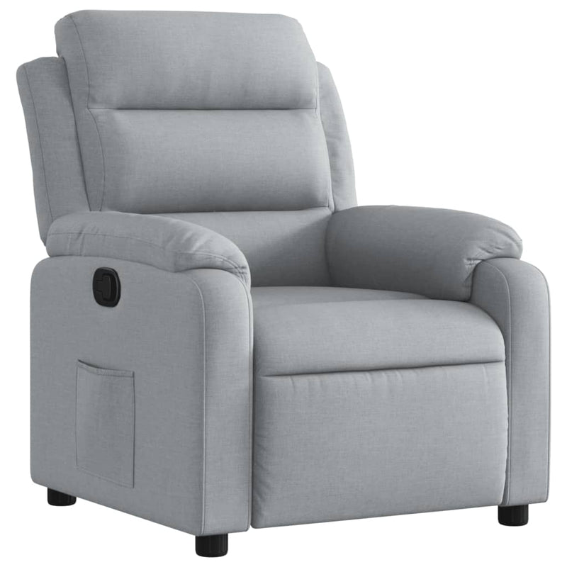 Fotoliu rabatabil gri deschis, material textil