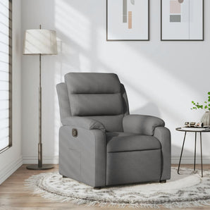 Fotoliu rabatabil gri închis, material textil