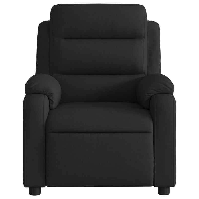 Fotoliu rabatabil din material textil negru
