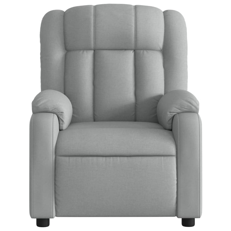 Fotoliu rabatabil gri deschis, material textil