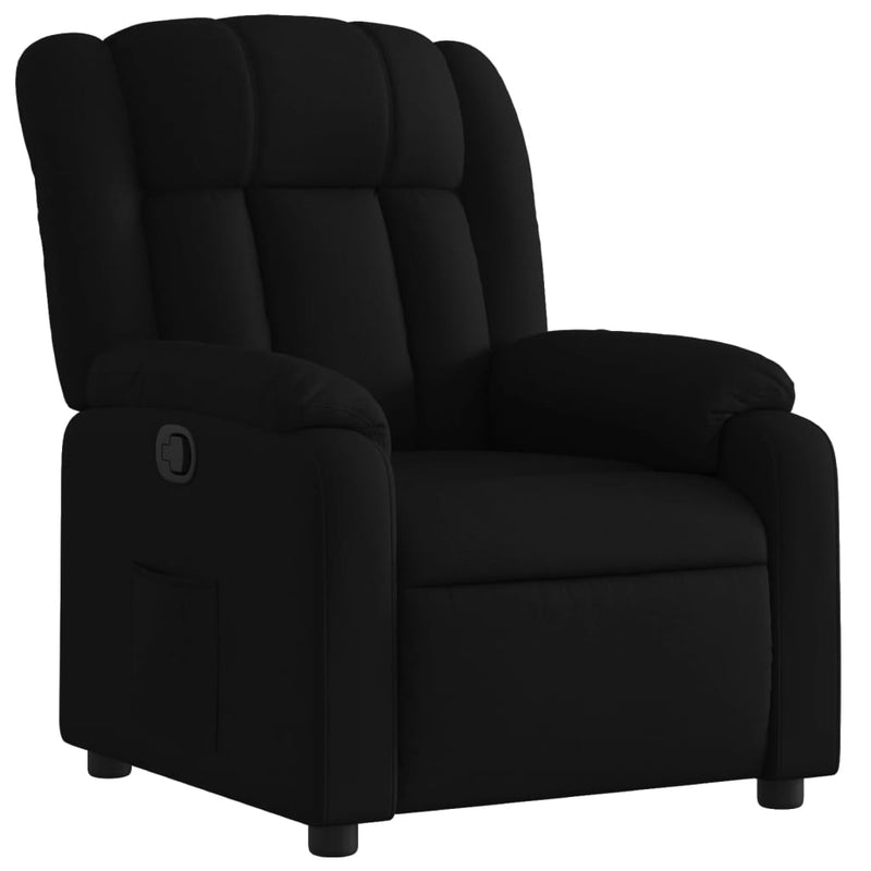 Fotoliu rabatabil din material textil negru