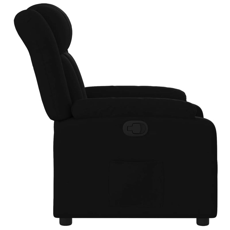Fotoliu rabatabil din material textil negru