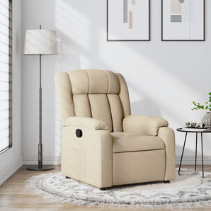 Fotoliu rabatabil, material textil crem