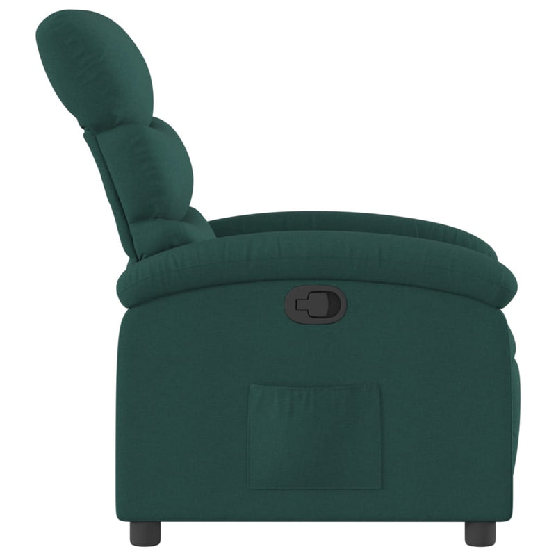 Fotoliu rabatabil verde închis, material textil